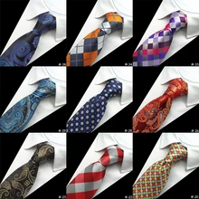 GUSLESON Шелковый мужской галстук 8 см в клетку с узором пейсли для шеи галстуки для мужчин галстук классическая одежда Бизнес Свадебный галстук вечерние галстуки 1200 иглы