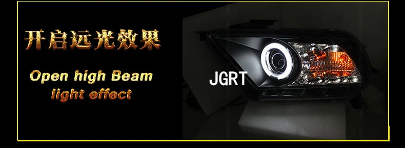 Автомобильный Стайлинг фар в сборе 2010-2012 для Ford Mustang DoubleU Angel Eye светодиодный DRL Объектив двойной луч H7 hid комплект с 2 шт