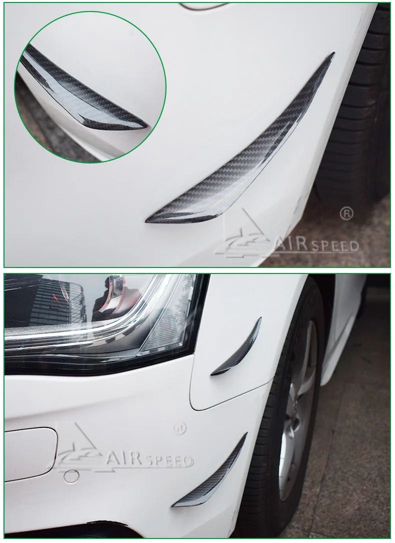 Airspeed for BMW E46 E39 E60 E90 F30 E36 F10 X5 F80 Carbon Fiber Front Bumper Blade Air Spoiler Mouldings Decoration Side Fender (6)