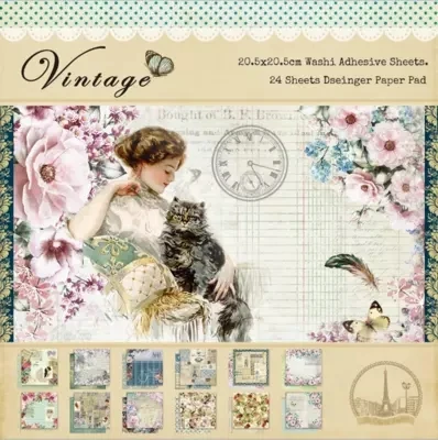 Günstige 24 blatt Doppel seite Gedruckt Vintage muster DIY Scrapbooking Hintergrund Papier pack kreative handwerk kunst papier handgemachte kit set