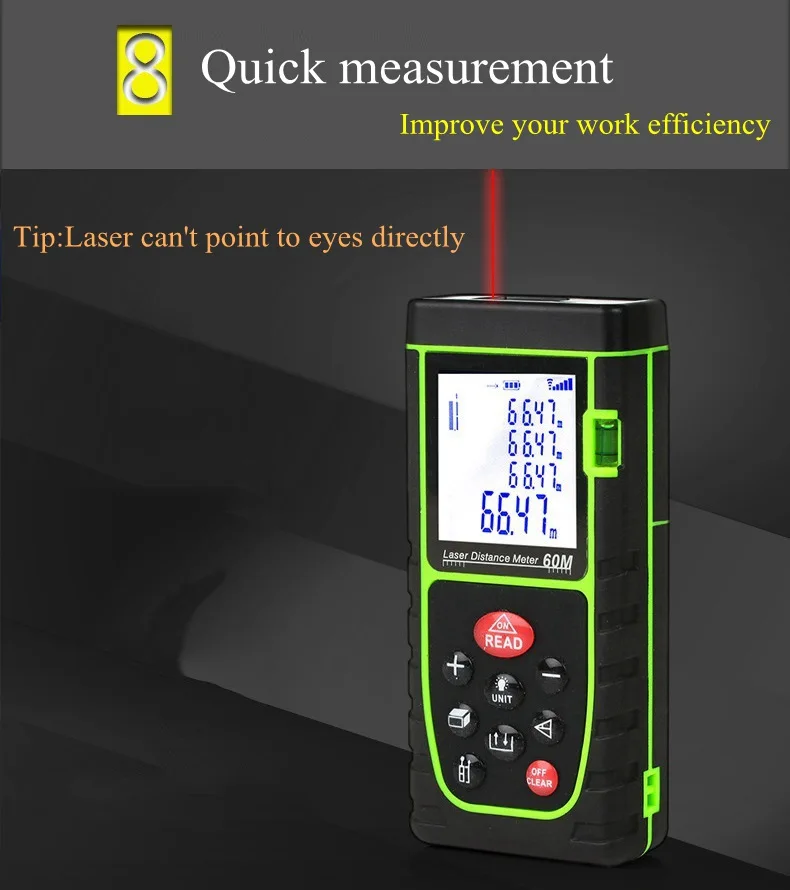 Лазерный дальномер Amvolta, 40 м, 60 м, 80 м, 100 м, лазерный дальномер, цифровой лазерный дальномер Trena, дальномер, устройство для измерения, линейка