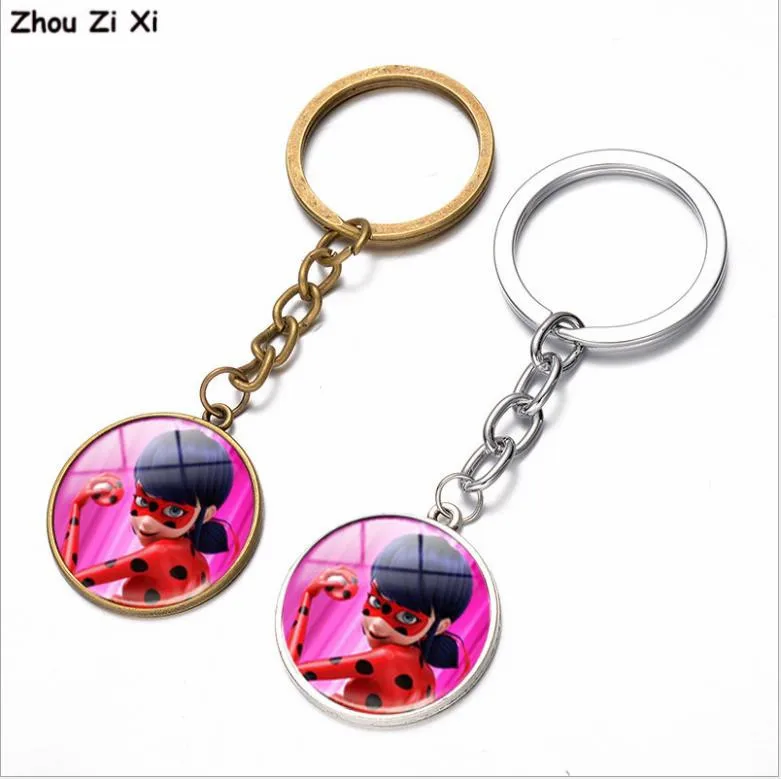 

creative Cute cartoon ladybug girl Key chain Toys