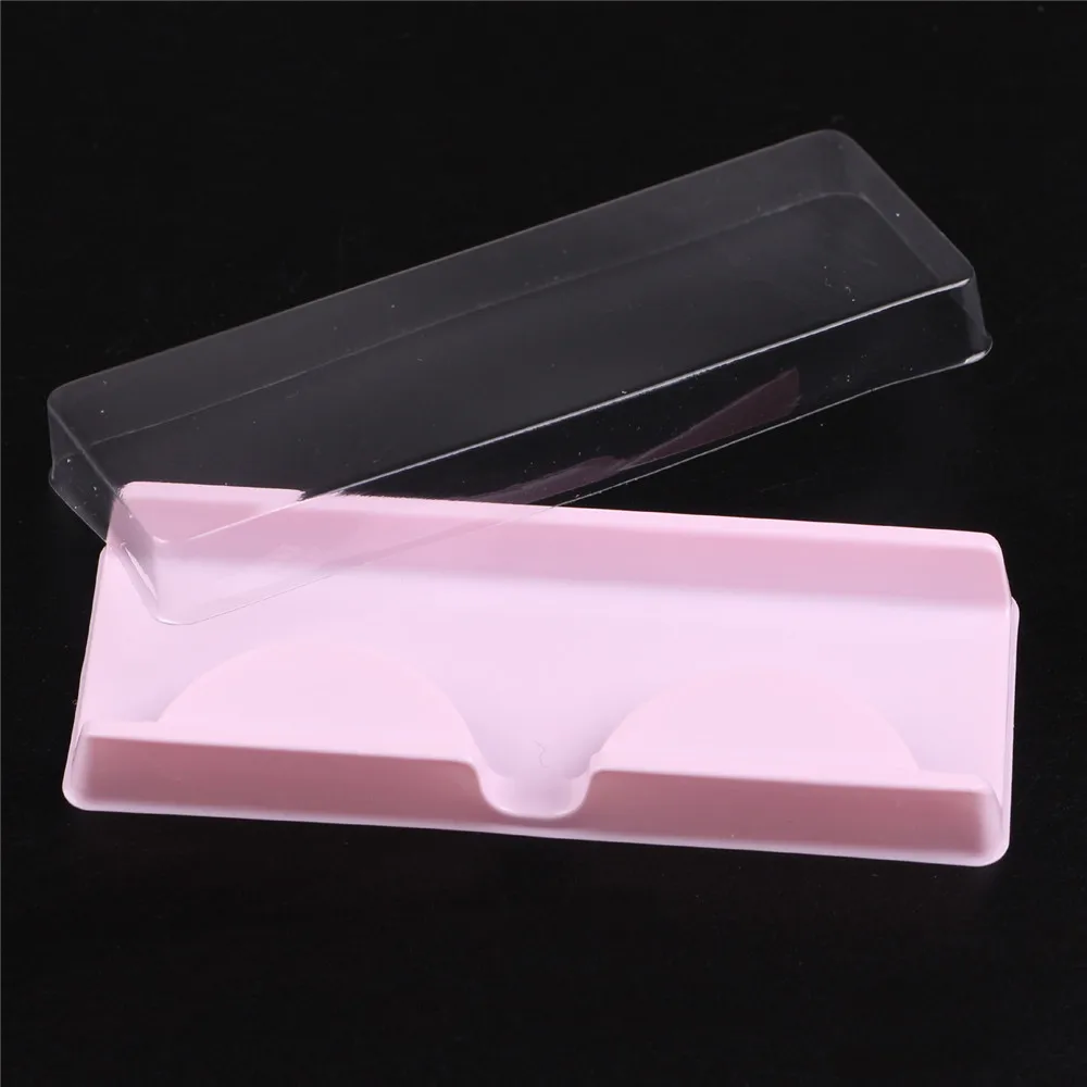 

Packing box for eyelash blank eyelashes plastic packaging transparent lid pink tray wholesales(100sets/lot)