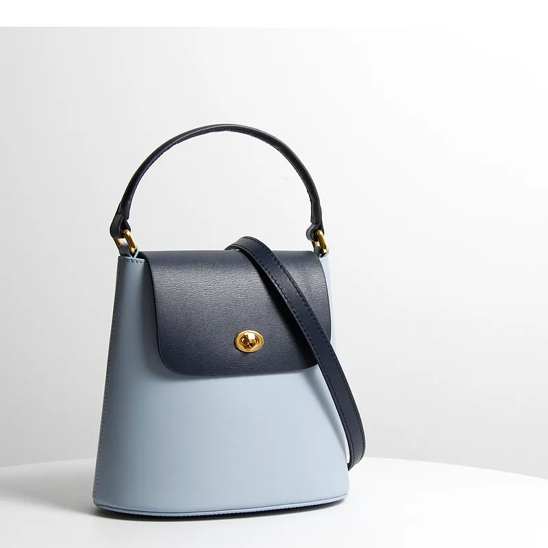 Burminsa элегантные маленькие сумки из натуральной кожи, женские несимметричные дизайнерские сумки, женские сумки через плечо, летние - Цвет: Blue