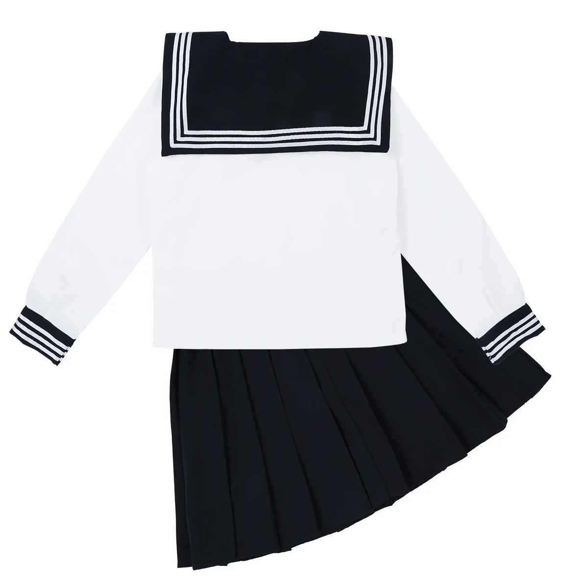 Женский карнавальный костюм для девочек школьная форма в стиле моряка нарядный костюм рубашка с длинными рукавами и плиссированная юбка и треугольный шейный платок