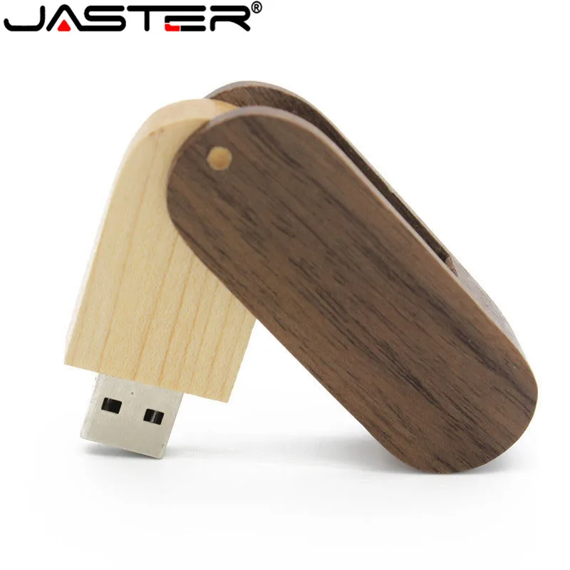 Jaster логотип на заказ деревянные вращающиеся деревянные usb флэш-накопитель 4 ГБ 8 ГБ 16 г 32 Гб 64 Гб карта памяти лазерная гравировка подарки