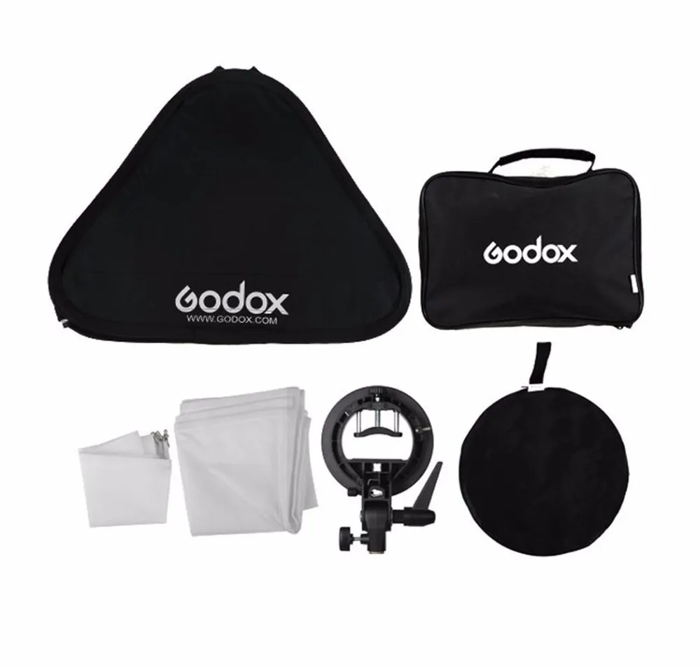 Godox فلاش الفوتوغرافي Softbox كيت 80 سنتيمتر * 80 سنتيمتر/60 سنتيمتر * 60 سنتيمتر/40 سنتيمتر * 40 سنتيمتر + S نوع قوس جبل كيت فلاش Speedlite ستوديو التصوير