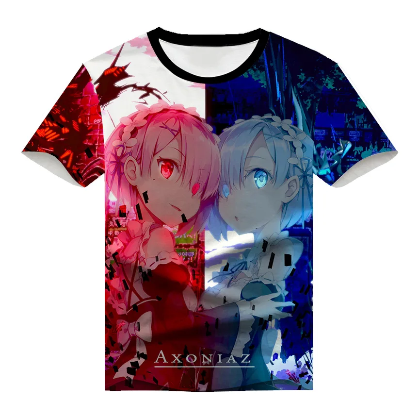 Re Zero kara Hajimeru Isekai Seikatsu футболка Аниме Мужчины и женщины RE: ZERO-start Life в другом мире футболка