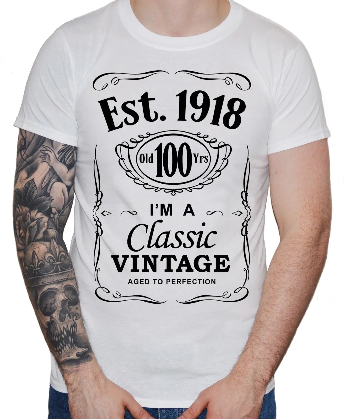 2019 New Cool Tee Shirt Men's 100th Birthday T Shirt 1918 Vintage