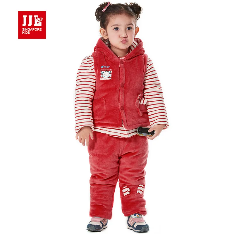 

winter baby girls clothing sets baby suits thicken 3 pieces sets infant clothes toddler sutis warm brand baby clothing brand