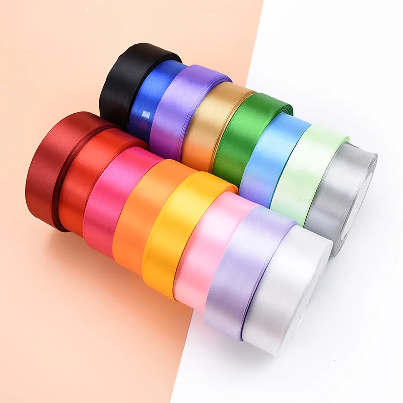 

25MM 25 yards/roll Satin Ribbons DIY Artificial Silk Roses Crafts Supplies Sewing Accessories Scrapbooking Material gifts box