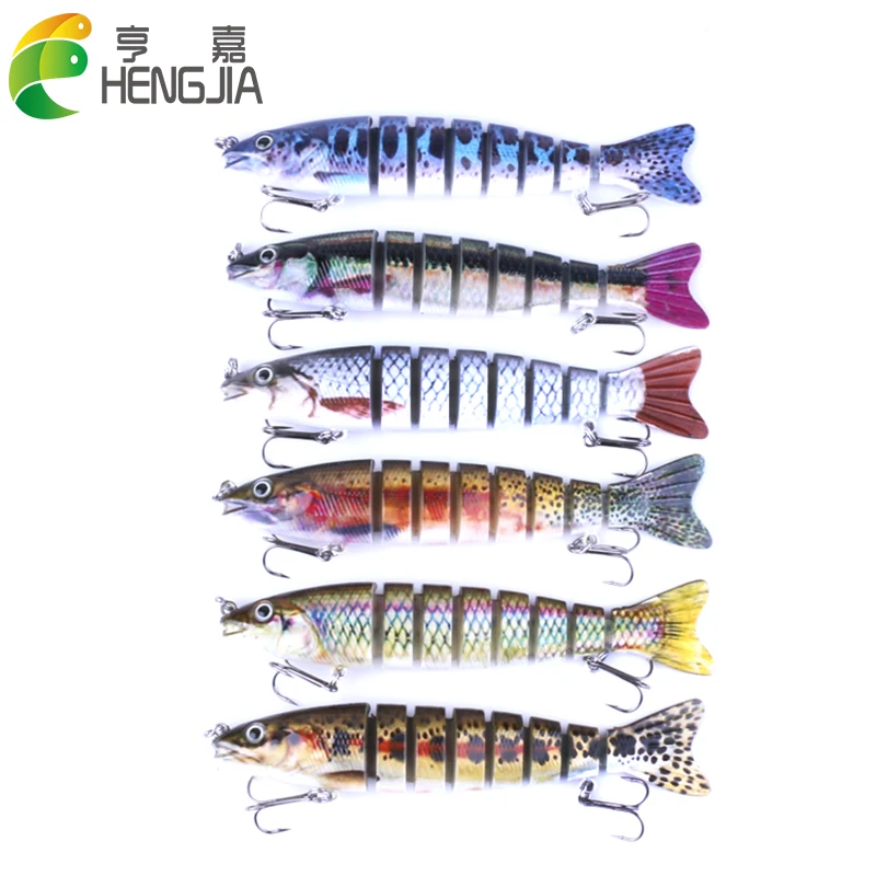 HENGJIA 12.7cm 18g hard plastic mutil jointed minnow fishing lures bass wobbler crank lifelike