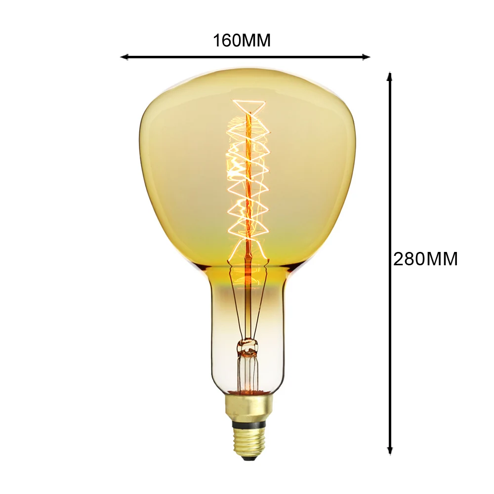 TIANFAN G200 винтажная большая лампа Эдисона E27 220 В 60 Вт Глобус Ретро Античная лампа накаливания винтажная лампа накаливания дизайн Декор Светильник - Цвет: ER160