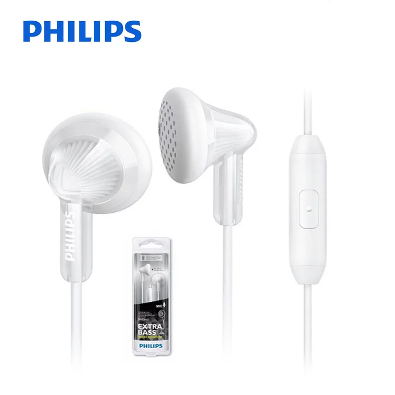 Original Philips SHE3015 Support Microphone Wire Control Wired In-ear for Huawei P10 with 3.5mm Plug Smart phone Official Test