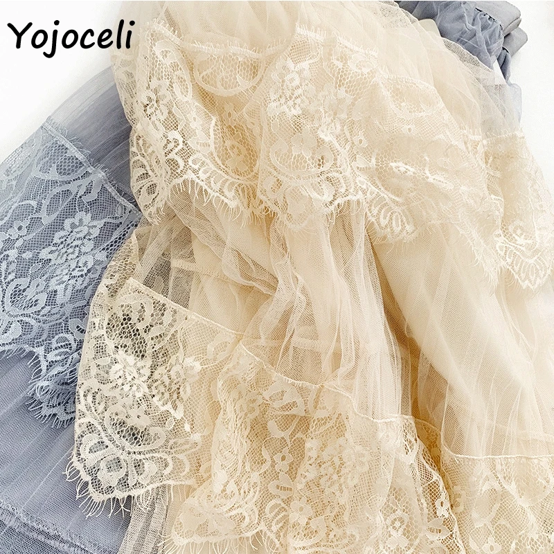Yojoceli/2019 Летняя Сексуальная кружевная юбка в стиле пэчворк большой маятник