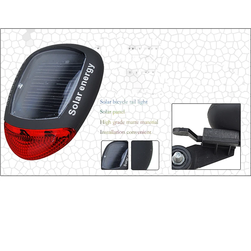 Discount Solar Power LED Bicycle Lights Bike Rear Tail Lamp Light Bike cycling Safety warning Flashing Light Lamp Red 2