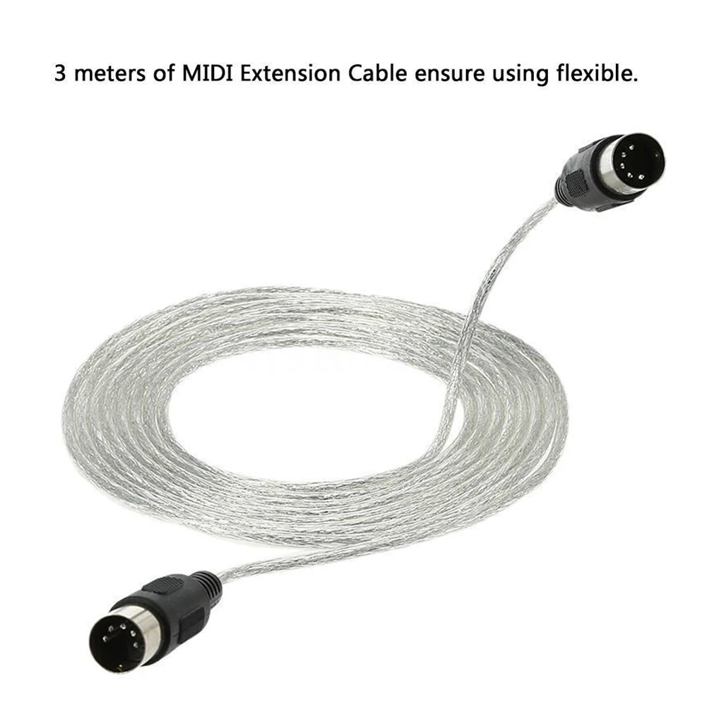 SEWS-9.8FT миди кабель со штыревыми соединителями на обоих концах для подключения DIN 5-контактный музыкальный инструмент соединитель для удлинителя