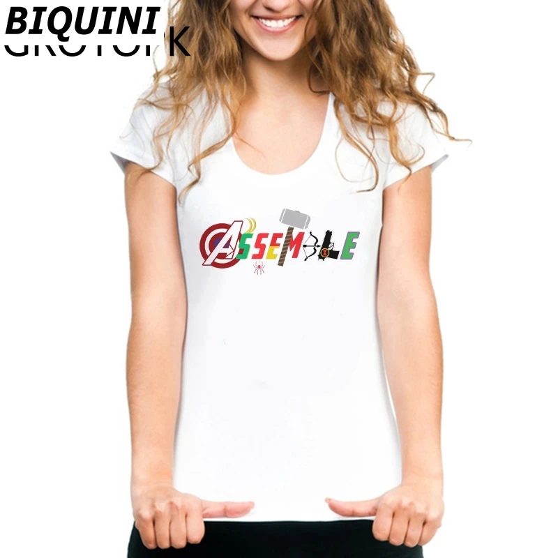 

Avengers Endgame Letter Female T-shirt Short Sleeve Cotton Friends Letter T Shirt for Women Harajuku Tops Camiseta Mujer Tshirt