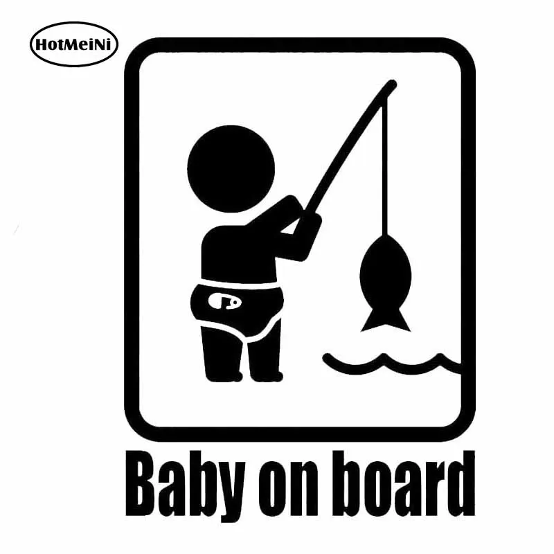 13*9.4CM BABY ON BOARD Fishing Fashion Vinyl Car Sticker Funny Personality Window Decals c1-05235 | Автомобили и мотоциклы