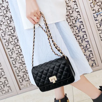 

2019 new fashion female bags tide single shoulder Messenger bag small bag rhombic lattice chain bag women's shoulder bags