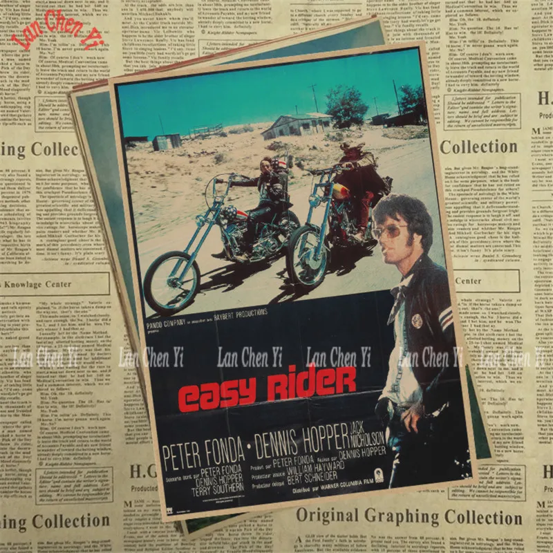 Фильм Easy Rider Винтаж рисунок постер украшение помещения Стикеры s настенный Декор
