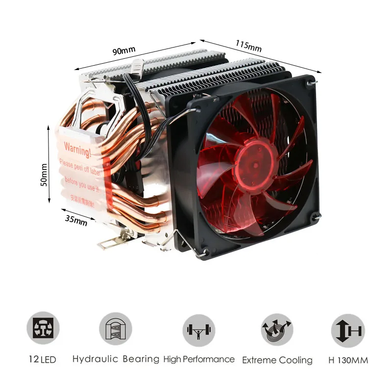 2/4/6 теплопроводов холодильник Процессор охлаждающий вентилятор для AMD Intel 775 1150 1151 1155 1156 Процессор радиатора 90 мм светодиодный два вентилятора 3pin охлаждения Процессор вентилятор PC тихий