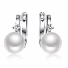 Sinya Natural Pearls earrings for women lady in 925 sterling silver fine jewelry pearls color optional dia 8-8.5mm 2017 hot sale
