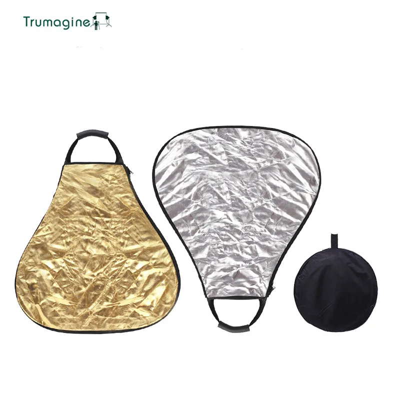 

TRUMAGINE 60CM 2 in 1 Portable Collapsible Triangle Lighting Reflector For Photographic Studio With Handle And Carry Bag