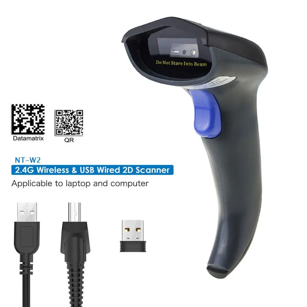

NETUM W2 Wireless 2D/QR Barcode Scanner PDF417 Barcode Reader (Wireless & Wired) for Mobile Screen Payment