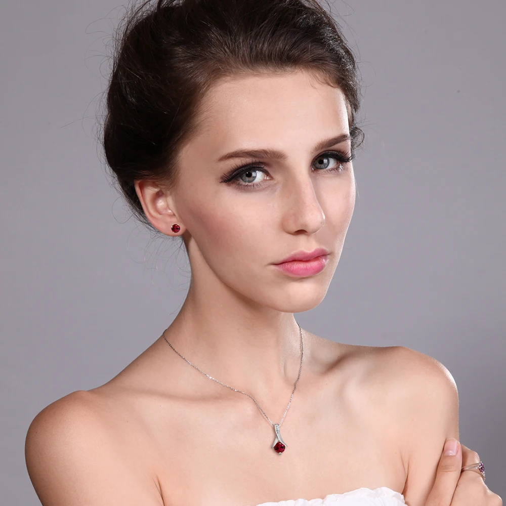 GemStoneKing Модные женские ювелирные изделия из стерлингового серебра 925 пробы набор 2
