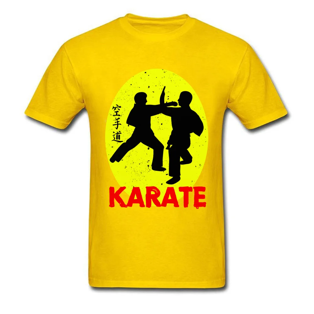 Karate O Neck T Shirt Fall T Shirt Short Sleeve Hot Sale Pure Cotton Leisure T Shirt Normal Youth Free Shipping Karate yellow