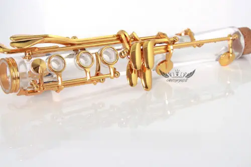 Музыкальный инструмент позолоченный ключ кларнет BB акриловый прозрачный корпус кларнет