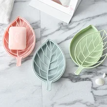 1 шт. листья двойной Слои чашки мыльницей Frame Творческий Ванная комната Ванна Sucker мыло для рук держатель Box Аксессуары для ванной комнаты
