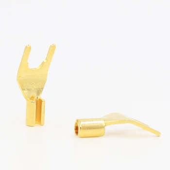 

High Quality Gold Plated Spade Plug Speaker Cable Spade Connector Terminal Plug
