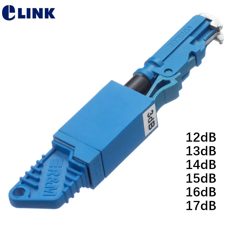 E2000 UPC FM attenuator fibra optica female to male 12db 13db 14db 15db 16db 17dB green ftth E2K optical connector ELINK | Мобильные