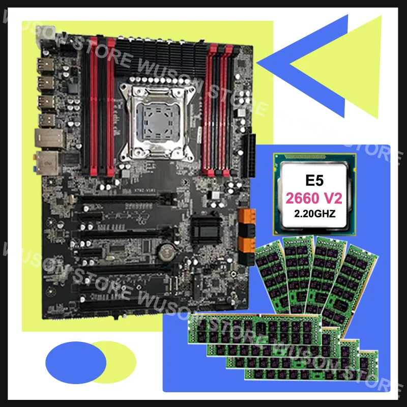 ^Cheap Buy computer hardware Runing Super X79 motherboard max 8*16G 1866 memory CPU Xeon E5 2660 V2 SR1AB RAM 128G(8*16G) 1866MHz RECC