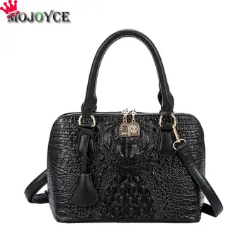 

Alligator Pattern Leather Shoulder Bag Messenger Women Purse Shell Handbags women bags designer de marca famosa 2018
