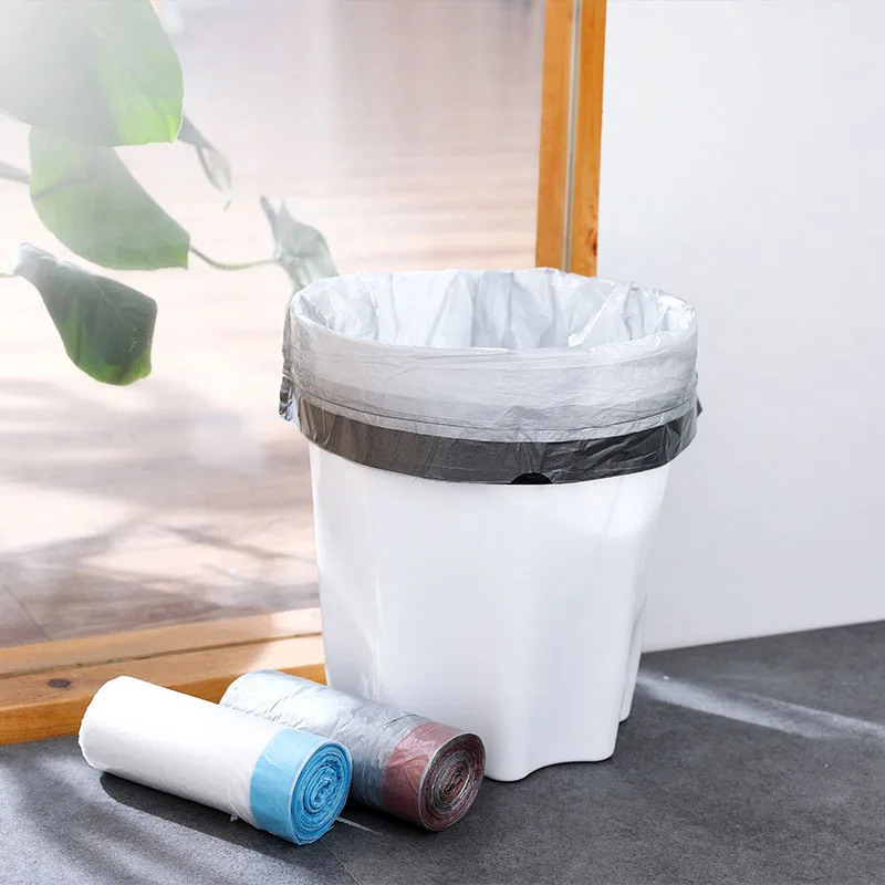 90Pcs Household Vest Drawstring Style Thickening Garbage Plastic Bags Home Office Waste Trash Storage Bags Kitchen Accessories