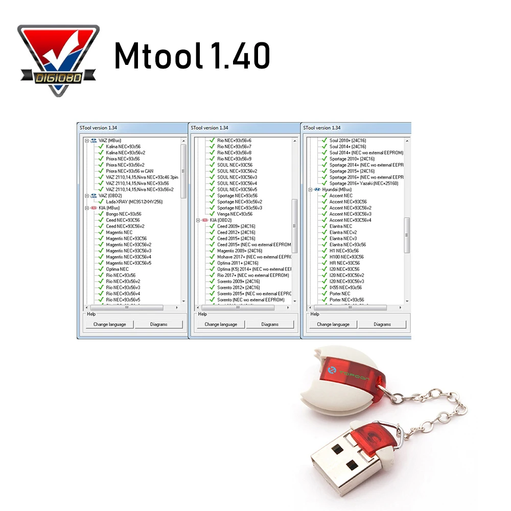 

MTool V1.40 Adjust the Mileage Change of Cars OBD M-BUS Car Mileage Programmer Mileage Correction Tool Software and Adaptor