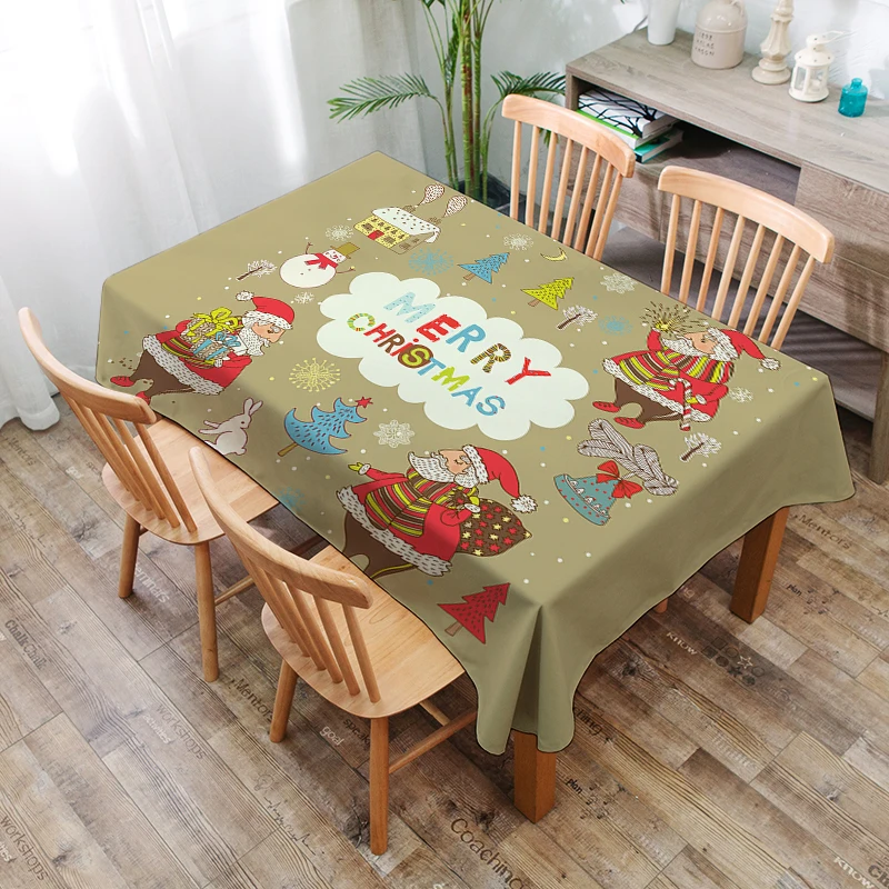 Цифровая печать, полиэстер водонепроницаемая Рождественская скатерть на цветочном рисунке опционально, поддержка карты на заказ