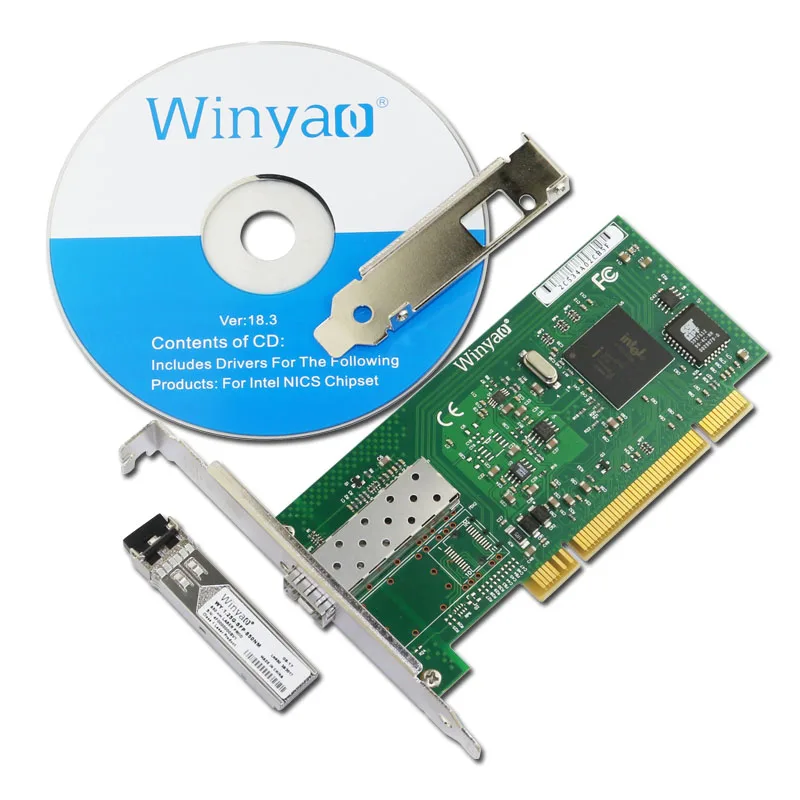 Winyao WY545DF-SX PCI Настольный гигабитный волоконный lan Карта для 82545GM PWLA8490MF Однопортовый sfp lc (850nm) 1000 Мбит/с сетевая карта