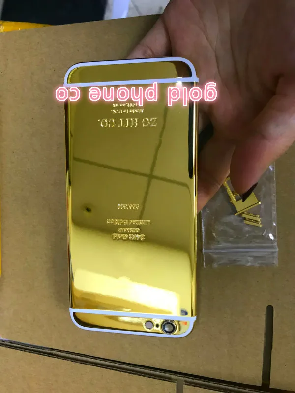 New Perfect Quality 24k Mirror Gold Chassis Back Cover for iphone 6 6s ZG CO Battery Door Housing Middle Frame with Buttons