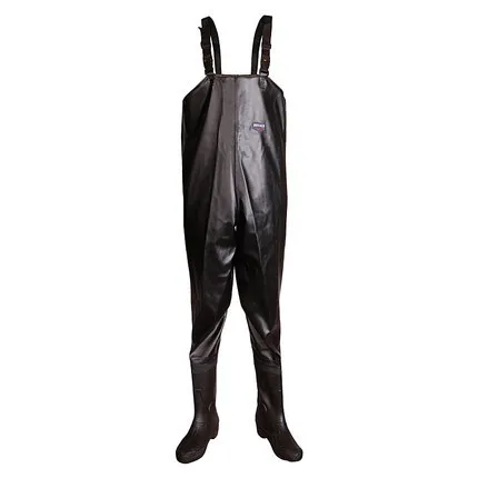 Уличные Дышащие длинные камуфляжные болотные штаны, водонепроницаемые резиновые мужские и женские рыболовные сапоги, обувь, комбинезон - Цвет: black