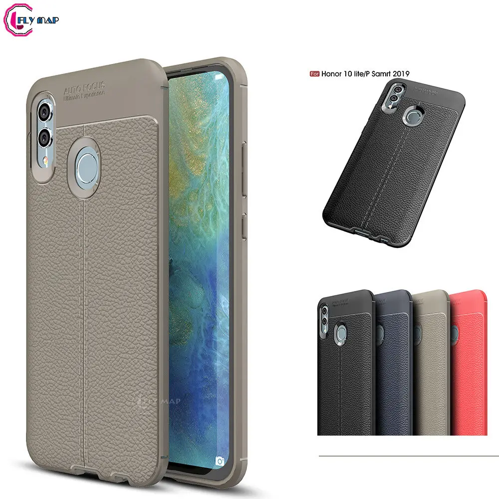 Мягкий чехол для Huawei P Smart 2019 POT-LX1 POT-LX3 личи Силиконовый ТПУ телефона Honor 10 Lite HRY-L21