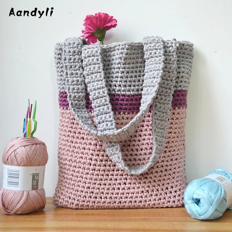 

Aandyli New women's bag fashion Hand knit Weave bag retro acrylic women's single shoulder bag