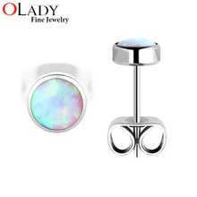 Новые 5 мм серьги-гвоздики [ титан G23] опал для девочек, антиаллергенные серьги, модные ювелирные изделия