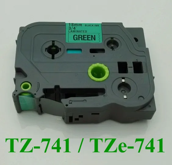 Buy 2/3" 18mm laminated tz tape tz741 black on green tz 741 tze 741 label tape