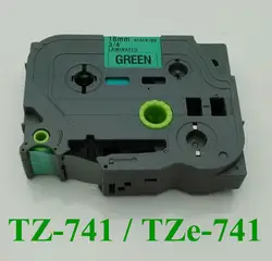 2/3 "18 мм ламинированный TZ лента tz741 черный на зеленый tz-741 Цзы 741 этикеток ленты для P touch