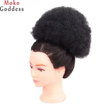 Mokogoddes 8 дюймов Для женщин эластичная сетка вьющиеся синтетический Chignon парики с двумя Пластик Расчёски и гребни для волос прически крышка