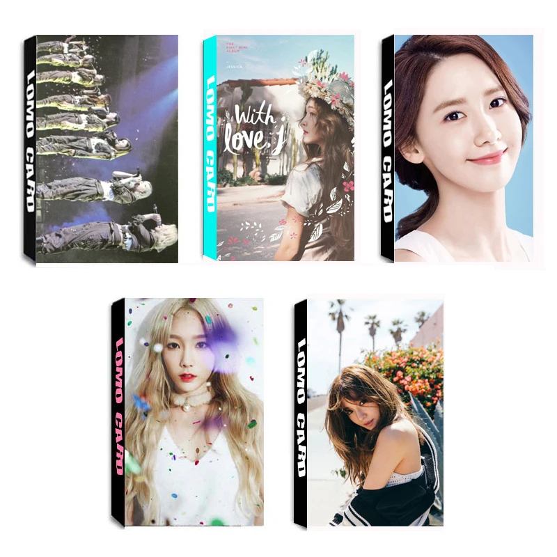 

Youpop KPOP Girls'Generation SNSD Taeyeon Yoona Jung Soo Yeon Album LOMO Cards Self Made Paper Photo Card HD Photocard